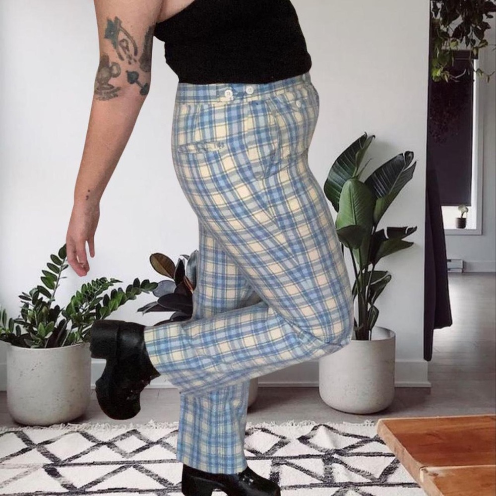 Vintage 90’s Izod Checkered Bootcut Golf Pants Unisex High Waisted 10/12